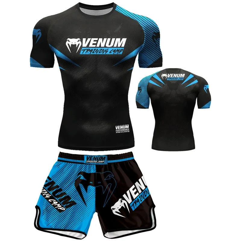 MMA Boxing Muay Thai Shirt & Shorts Set | Quick-Dry Breathable Training Outfit
