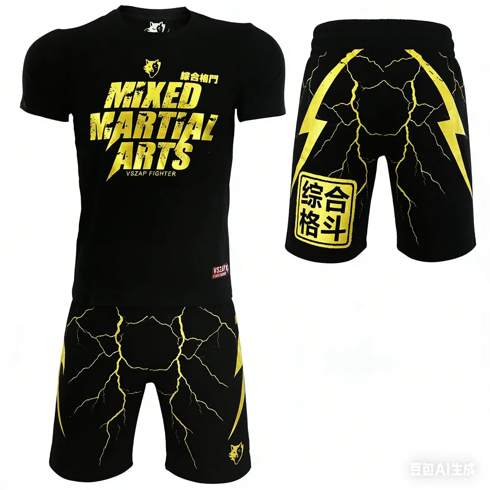 Unisex Muay Thai MMA Boxing Shorts & T-Shirt Set