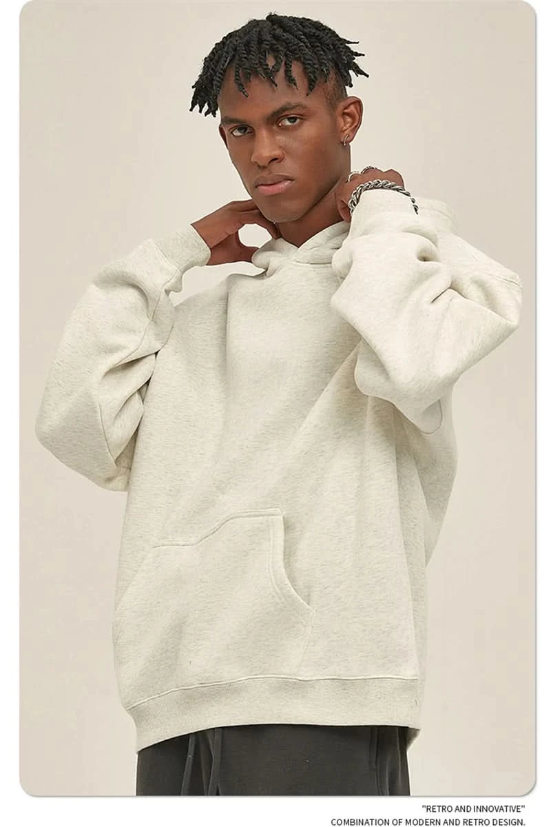 Fleece Hooded Sweatshirt | Unisex Oversized Winter Hoodie Pullover - FitZone360