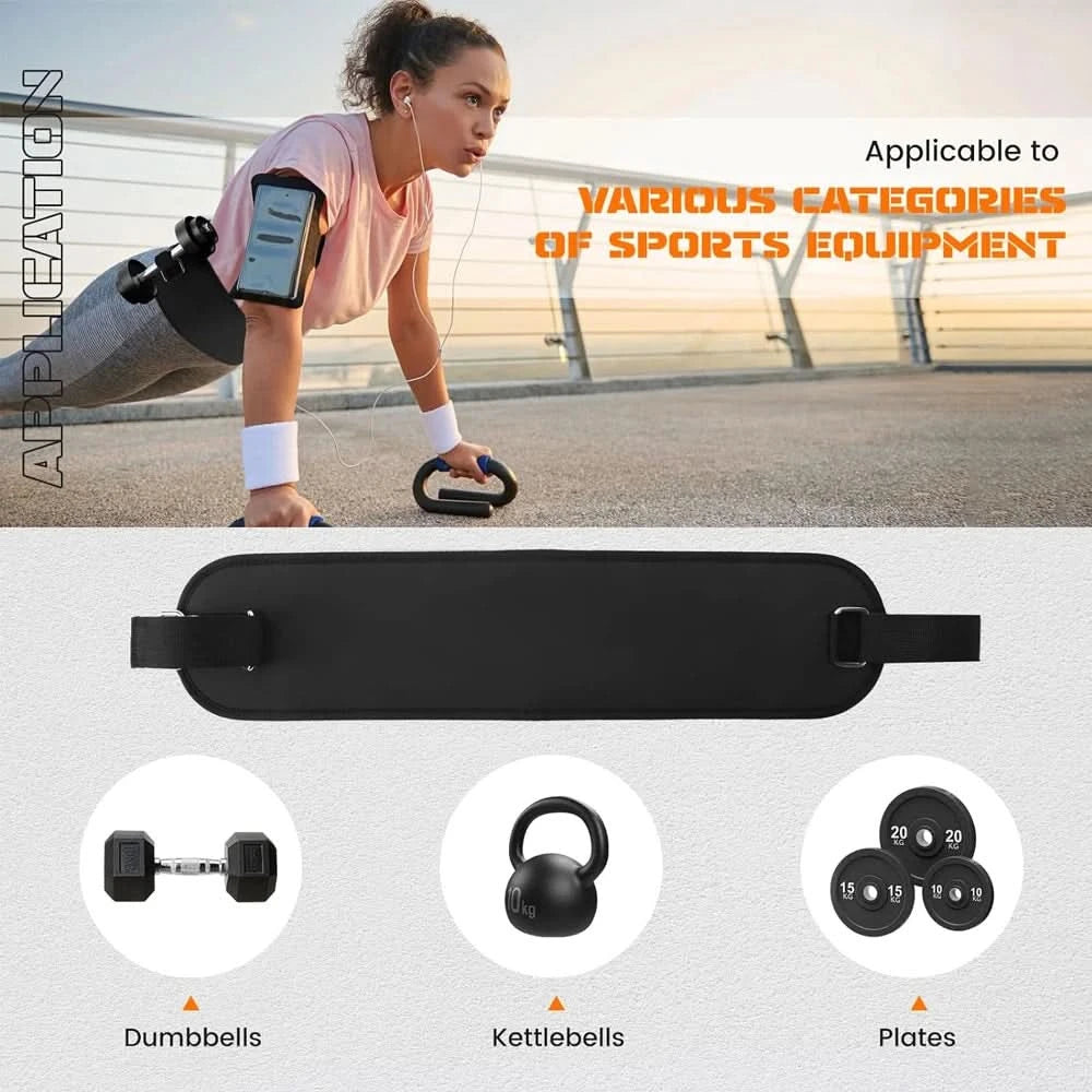 Hip Thrust Belt for Glute Workouts | Supports Dumbbells, Kettlebells & Plates | Home & Gym Fitness Accessory - FitZone360