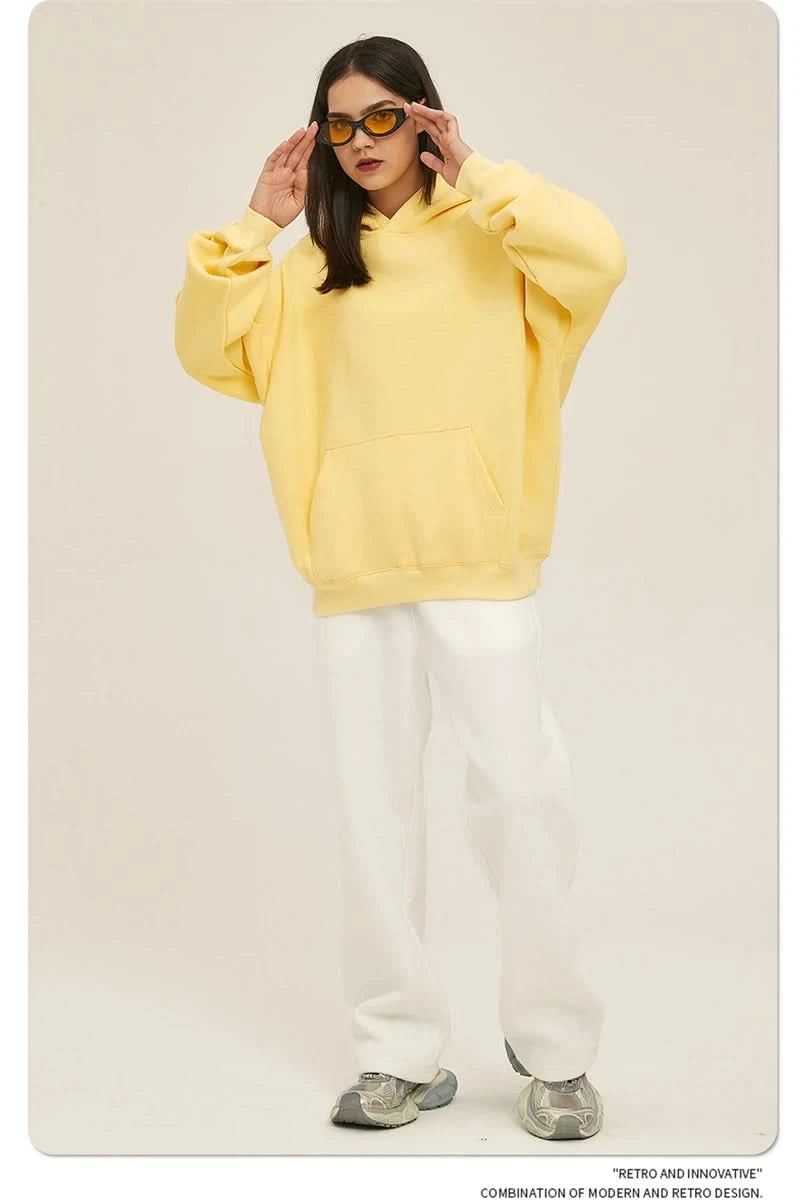 Fleece Hooded Sweatshirt | Unisex Oversized Winter Hoodie Pullover - FitZone360