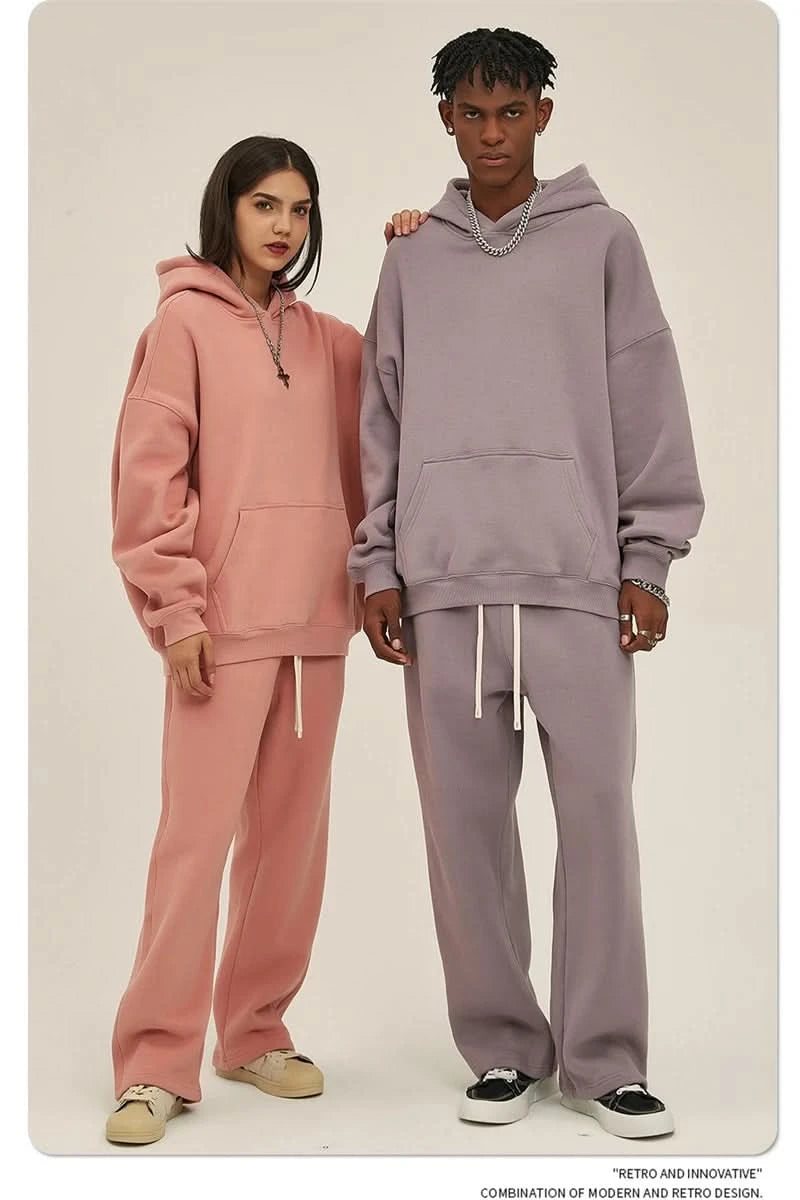 Fleece Hooded Sweatshirt | Unisex Oversized Winter Hoodie Pullover - FitZone360