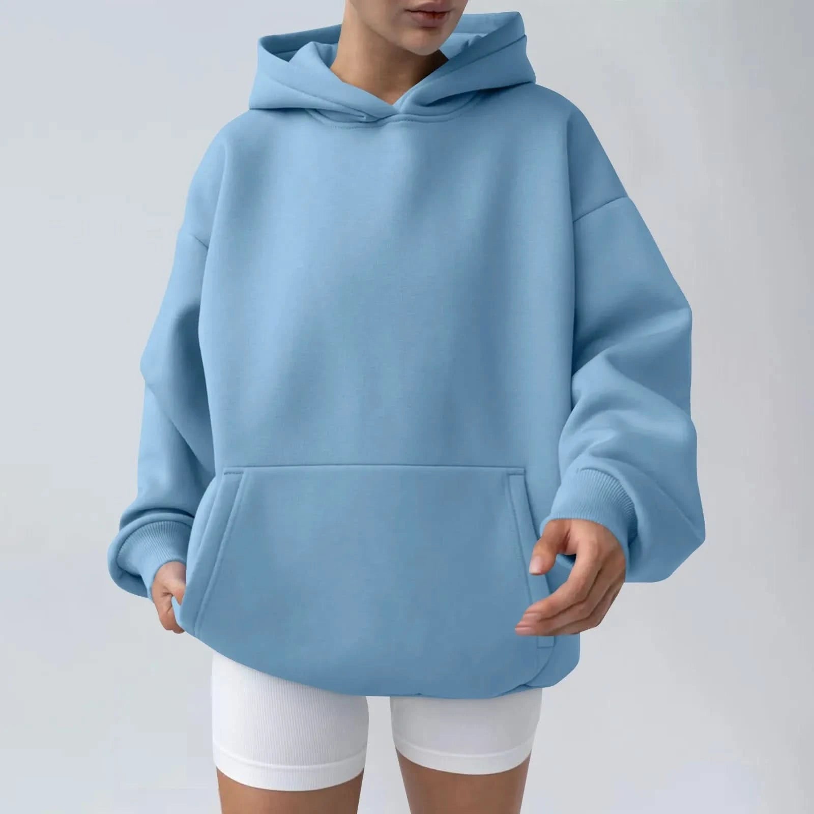 Trendy Solid Color Sports Hoodies | Fleece Sweatshirts for Men & Women | Couple Pullover for Spring & Autumn - FitZone360