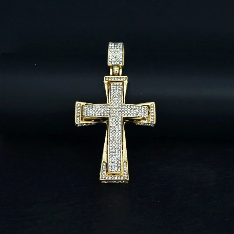 Luxe Cross Pendant | Gold Tone & Crystal - FitZone360