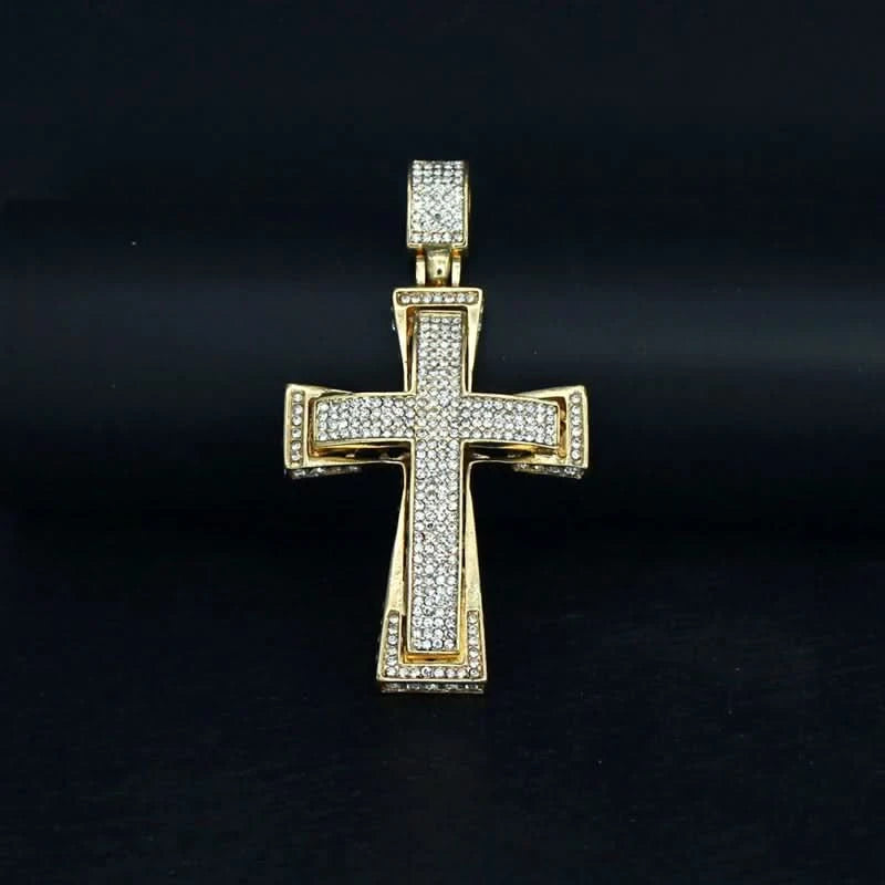 Luxe Cross Pendant | Gold Tone & Crystal - FitZone360