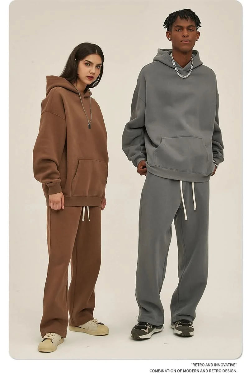 Fleece Hooded Sweatshirt | Unisex Oversized Winter Hoodie Pullover - FitZone360