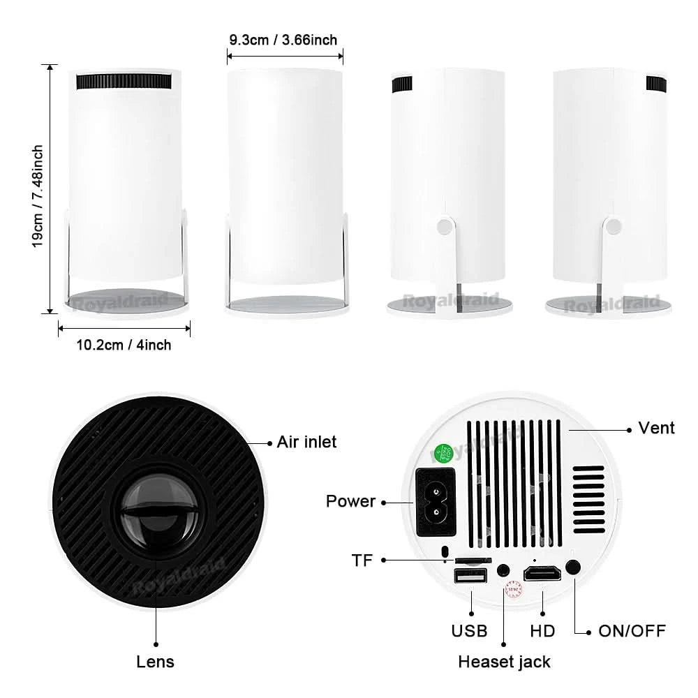 Android 11 P90 MAX Gaming Projector | 19,000+ Retro GAMES | TF Card Support | Wireless Gamepad | Dual WiFi | Portable Home Theater System - FitZone360