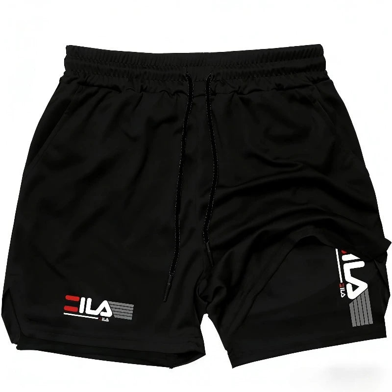 FILA 2-in-1 Training Shorts | Unisex Lightweight Gym & Running Shorts with Compression Liner - FitZone360