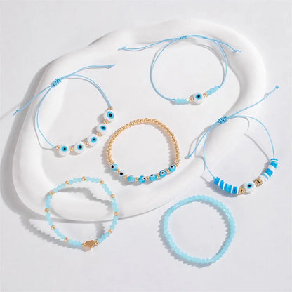 Vintage Turkish Evil Eye Beaded Stacking Bracelet Set | Lucky Multi-Layer Jewelry for Women & Men, Gift Idea - FitZone360