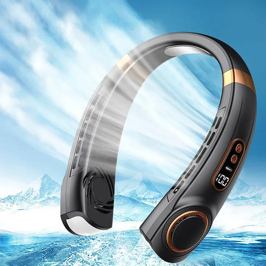 Mini Hanging Neck Fan | Portable USB Rechargeable Air Cooler with Digital Display - FitZone360