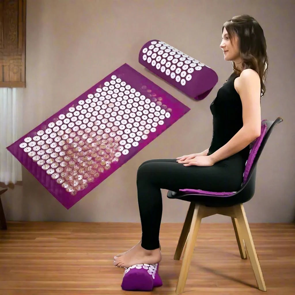 Massage Yoga Mat for Back Pain Relief, Needle Yoga Massage Mat with Acupressure - FitZone360