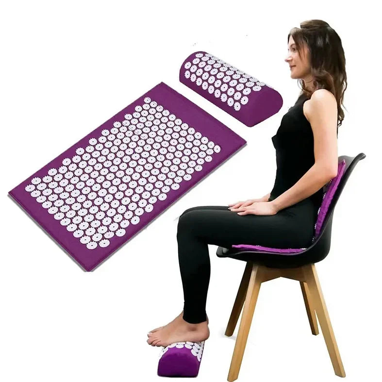 Massage Yoga Mat for Back Pain Relief, Needle Yoga Massage Mat with Acupressure