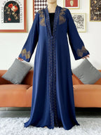 Elegant Chiffon Open Abaya with Zipper | Modest Muslim Women's Dress - FitZone360