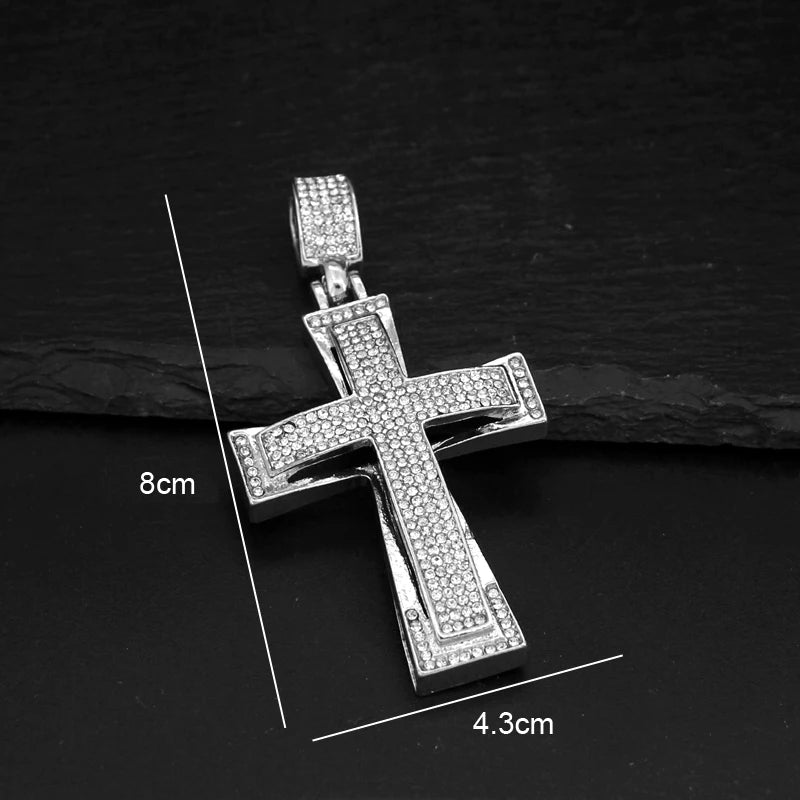 Luxe Cross Pendant | Gold Tone & Crystal - FitZone360