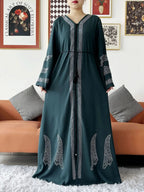 Elegant Chiffon Open Abaya with Zipper | Modest Muslim Women's Dress - FitZone360