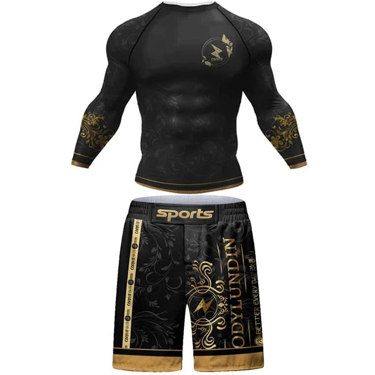 MMA & BJJ Training Set | Rash Guard Tops | Shorts for Jiu Jitsu - FitZone360