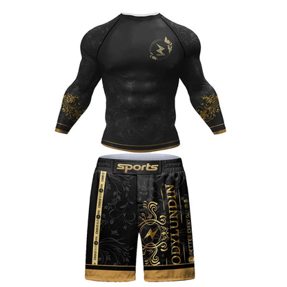Men’s MMA & BJJ Training Set | Rashguard + Shorts for Jiu Jitsu - FitZone360