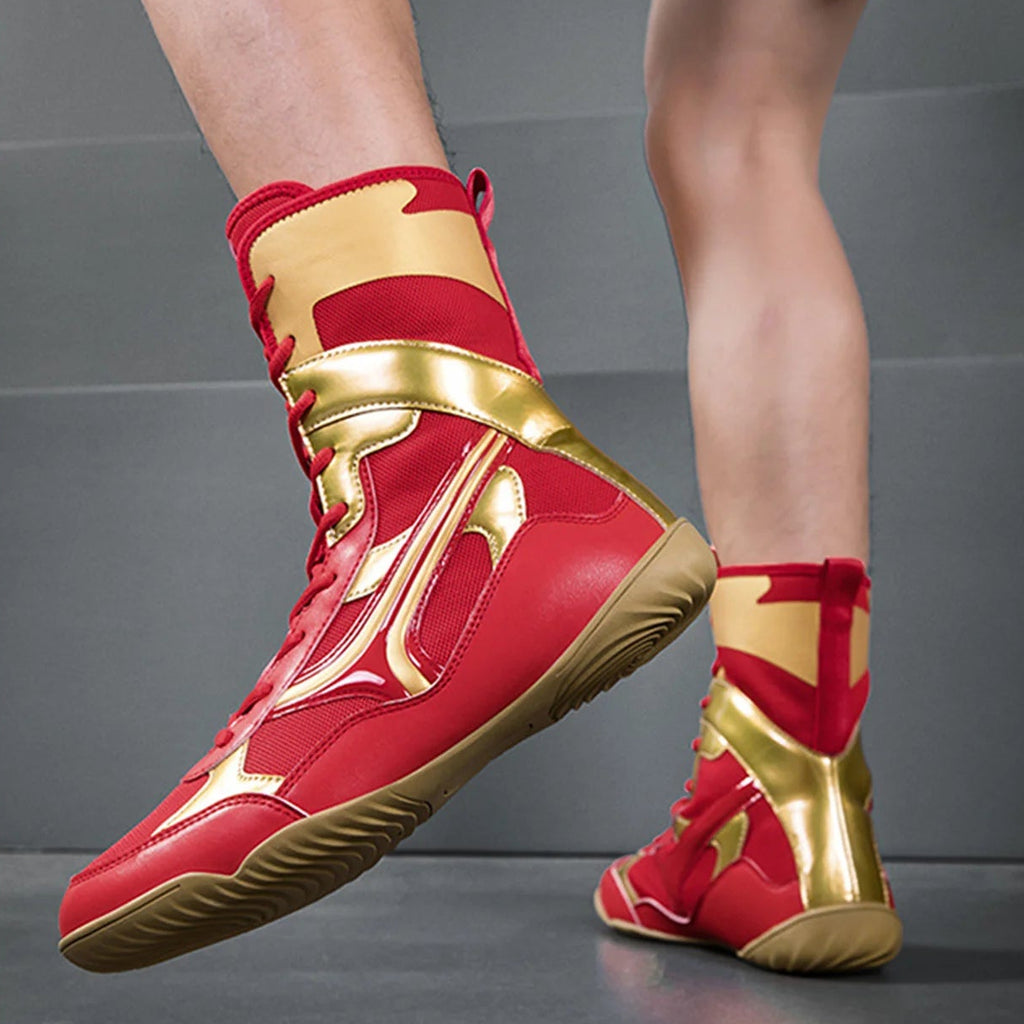Professional Boxing Boots | High-Top Lightweight Ring Footwear - FitZone360