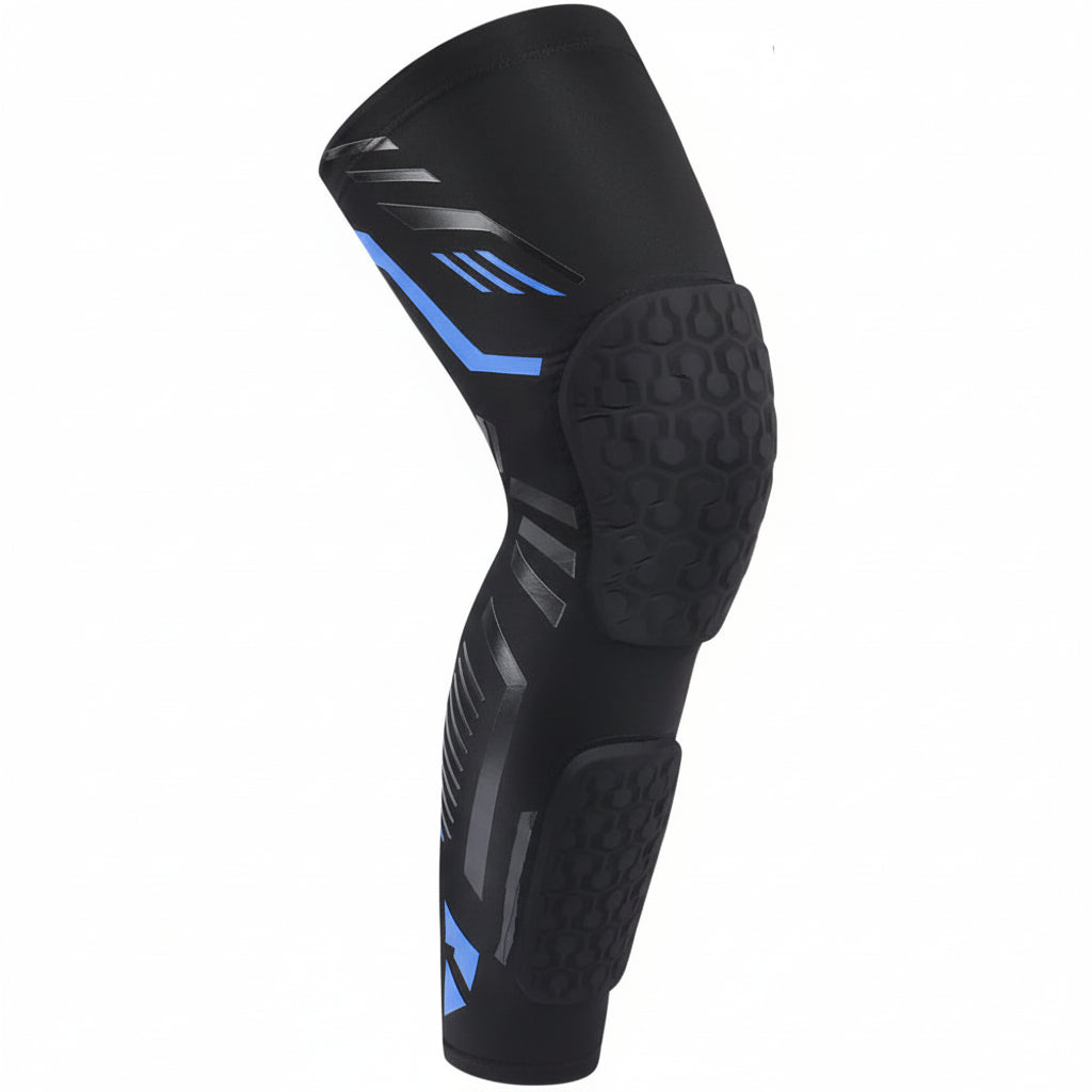 Padded Knee & Shin Compression Sleeve for Muay Thai, MMA & Martial Arts | Impact Protection, Support & Flexibility - FitZone360