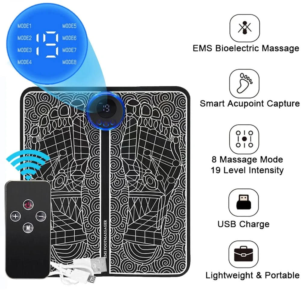 EMS Foot Massager | Feet Stimulation Pain / Swelling Relief - FitZone360
