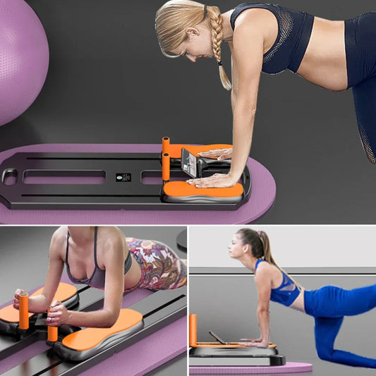 Multi-Functional Ab Board with Rollers & Push-Up Handles | Foldable Home Gym Pilates Machine - FitZone360