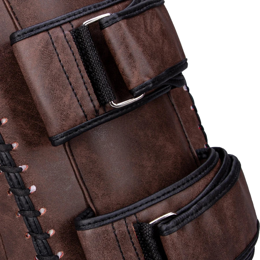 Vintage Brown Muay Thai Kick Pads | Thai Pads for MMA, Kickboxing & Striking - FitZone360