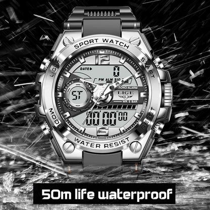 Men's and Women's Sports Watch 50m Waterproof LED Quartz Clock