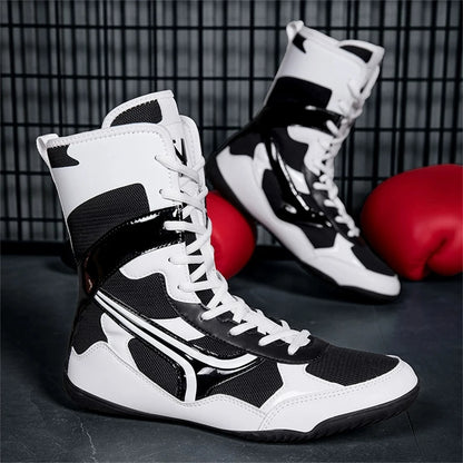 Professional Boxing Boots | High-Top Lightweight Ring Footwear - FitZone360
