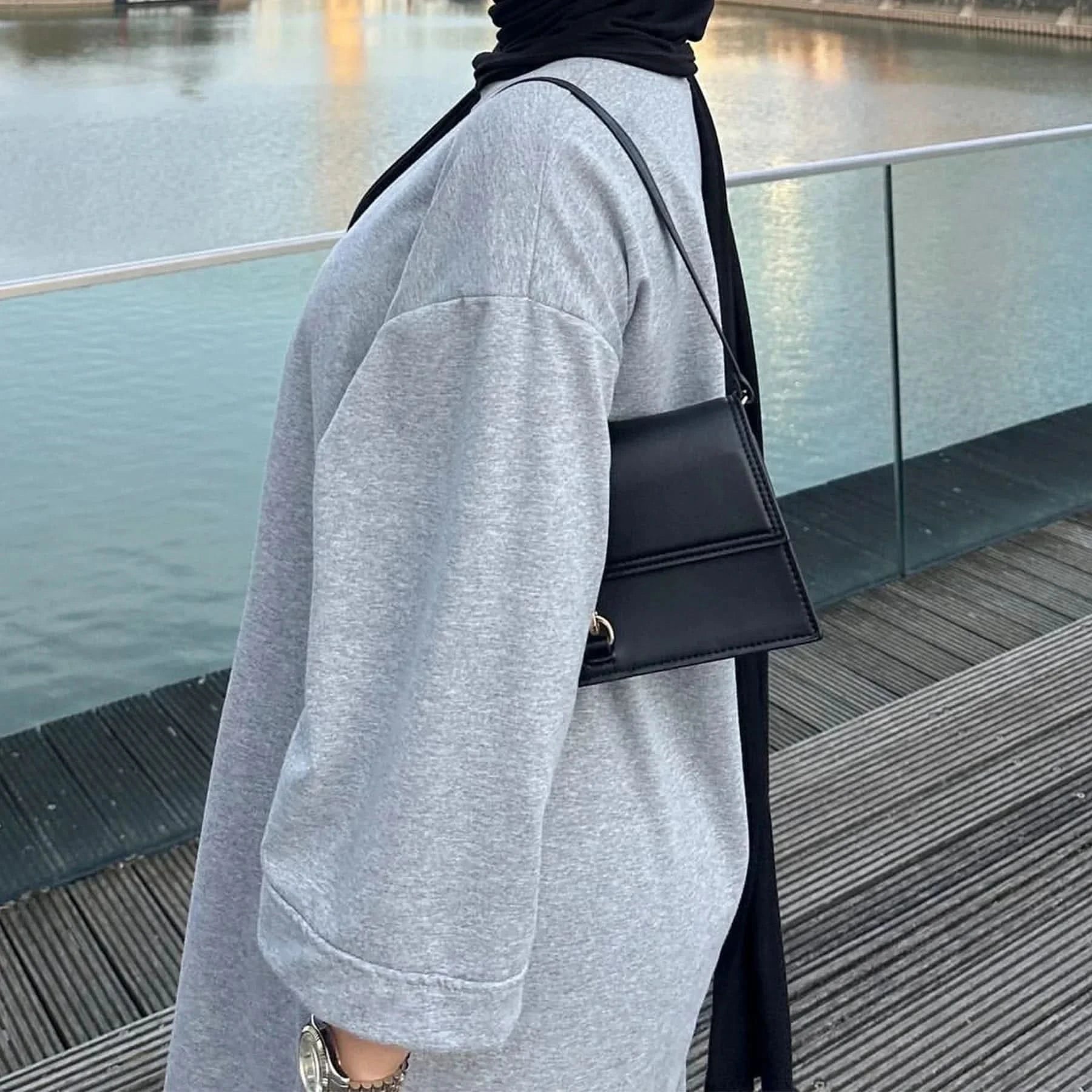 Casual Muslim Abaya Sweatshirt Dress for Women | Modest Daily Wear - FitZone360