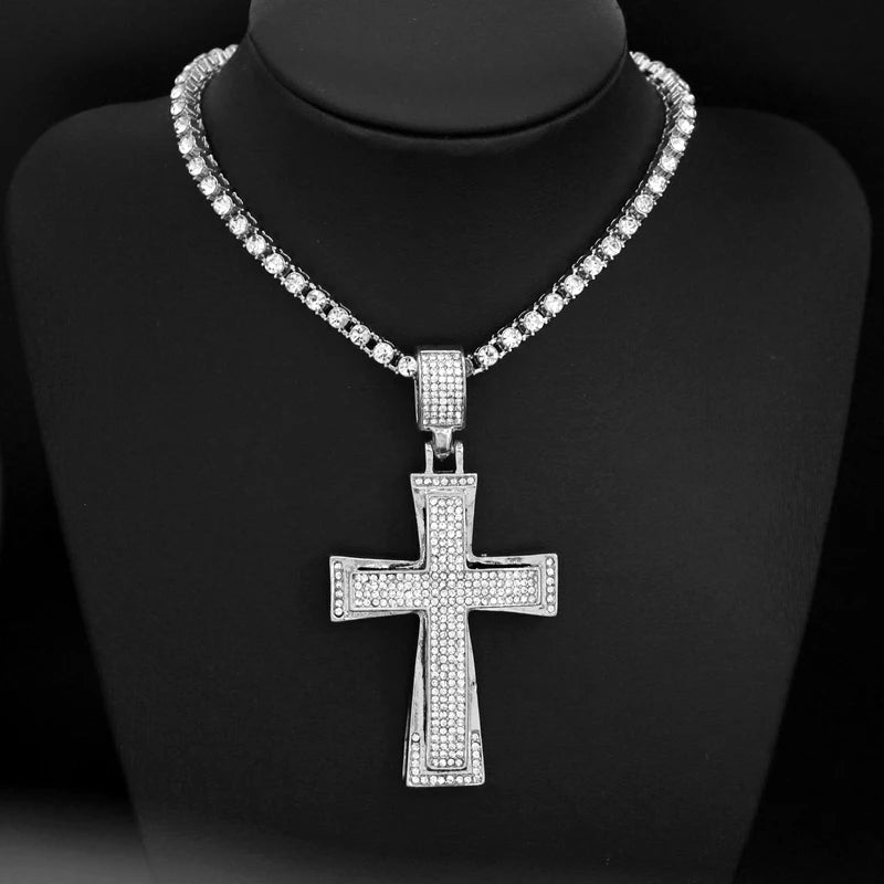 Luxe Cross Pendant | Gold Tone & Crystal - FitZone360