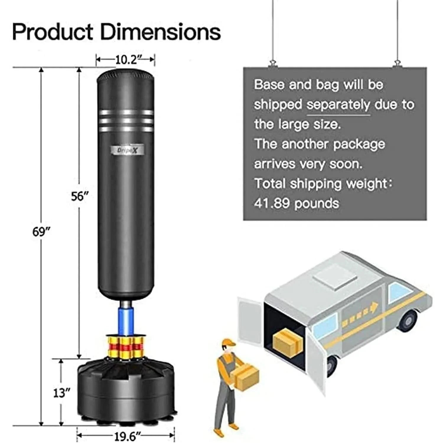 HEAVY-DUTY | Freestanding Punch Bag | Ideal for Adults, Boxers & Martial Artists - FitZone360