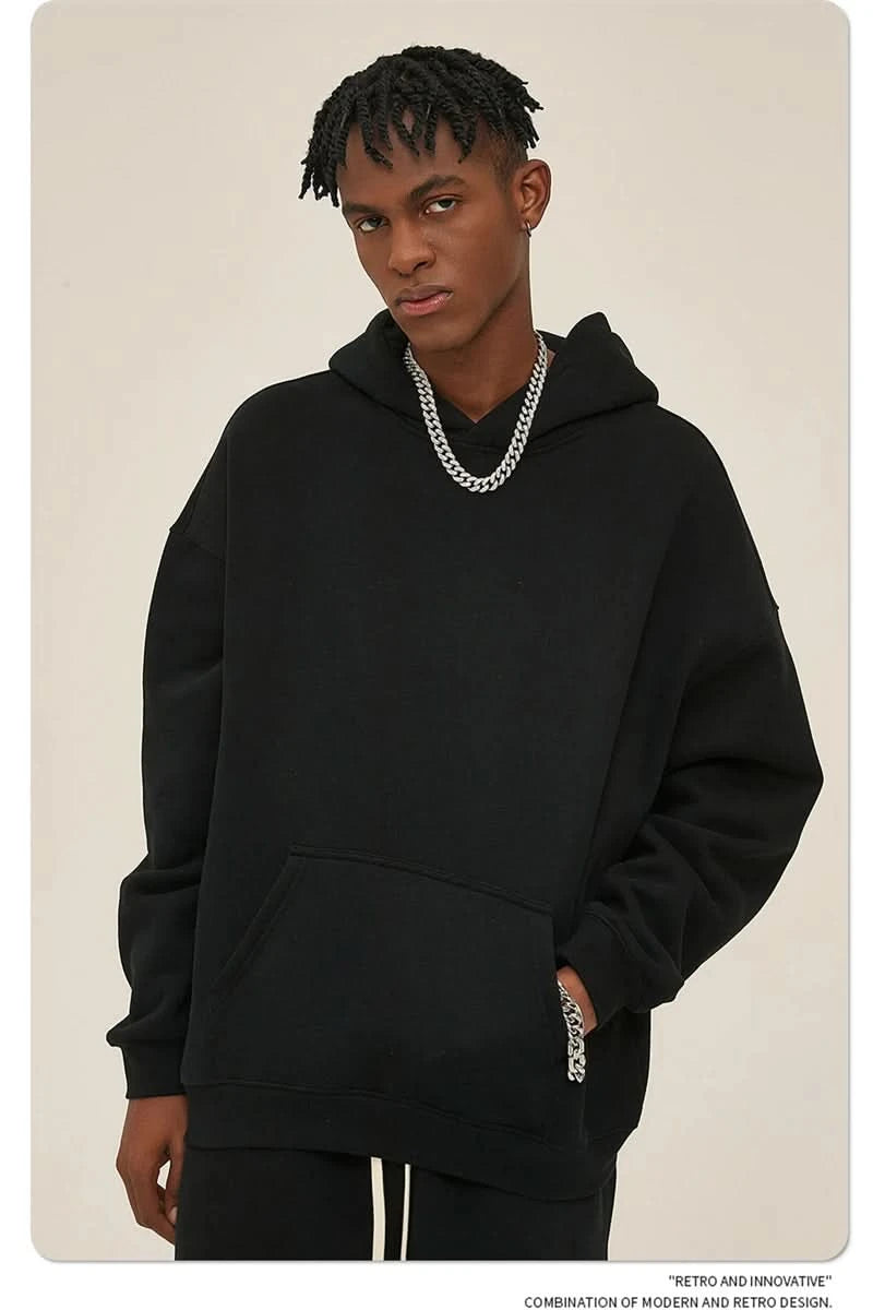 Fleece Hooded Sweatshirt | Unisex Oversized Winter Hoodie Pullover - FitZone360