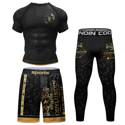 Men’s MMA & BJJ Training Set | Rashguard + Shorts for Jiu Jitsu - FitZone360