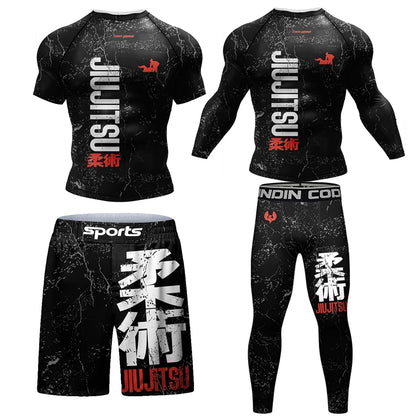 MMA Jiu Jitsu Rashguard & Shorts Set | BJJ Grappling Fightwear - FitZone360