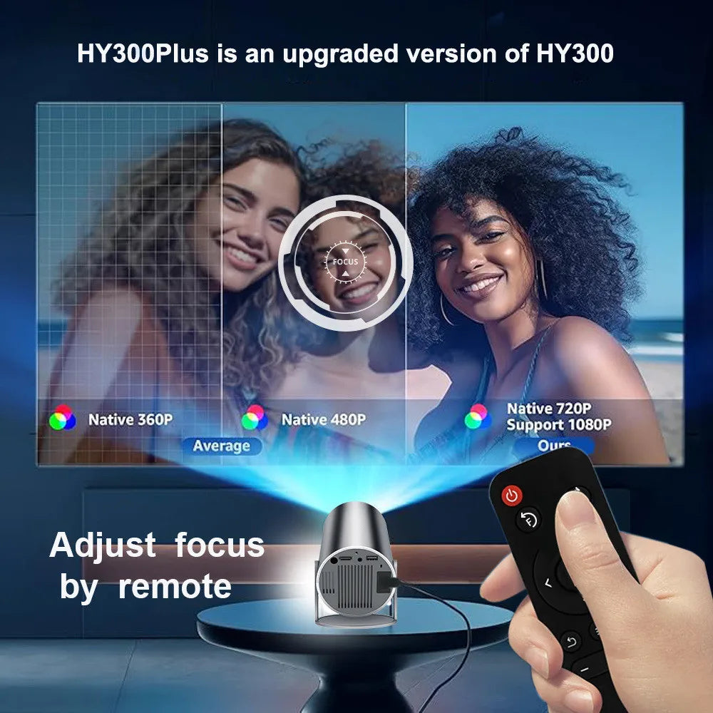 DITONG HY300 Plus 4K Mini Projector | HD 1280x720P Android LED Portable Home Cinema for Phone & Movie Streaming - FitZone360