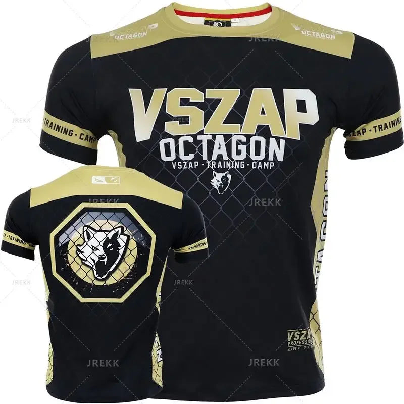 Fashion Muay Thai Sports T-Shirt for Men – Lightweight, Breathable Fitness & Combat Training Tee - FitZone360