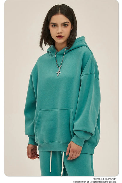 Fleece Hooded Sweatshirt | Unisex Oversized Winter Hoodie Pullover