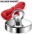 Heavy-Duty Neodymium Salvage Magnet | Strong Fishing Magnet with Ring Eyebolt for Deep Sea Treasure Fishing - FitZone360