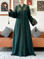 Elegant Chiffon Open Abaya with Zipper | Modest Muslim Women's Dress - FitZone360
