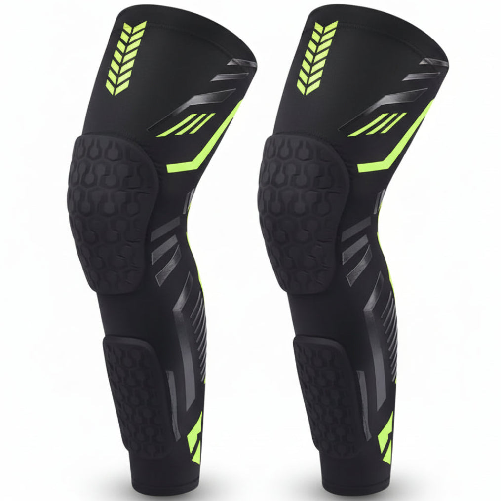 Padded Knee & Shin Compression Sleeve for Muay Thai, MMA & Martial Arts | Impact Protection, Support & Flexibility