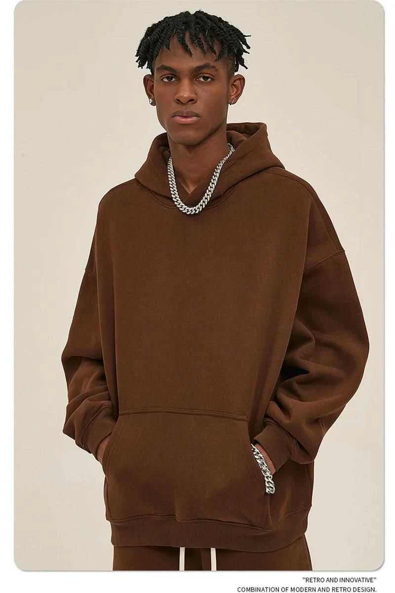 Fleece Hooded Sweatshirt | Unisex Oversized Winter Hoodie Pullover - FitZone360