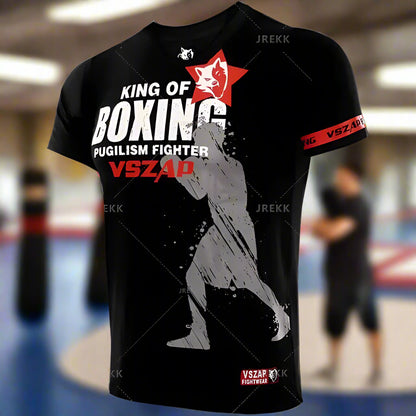 Fashion Muay Thai Sports T-Shirt for Men – Lightweight, Breathable Fitness & Combat Training Tee - FitZone360