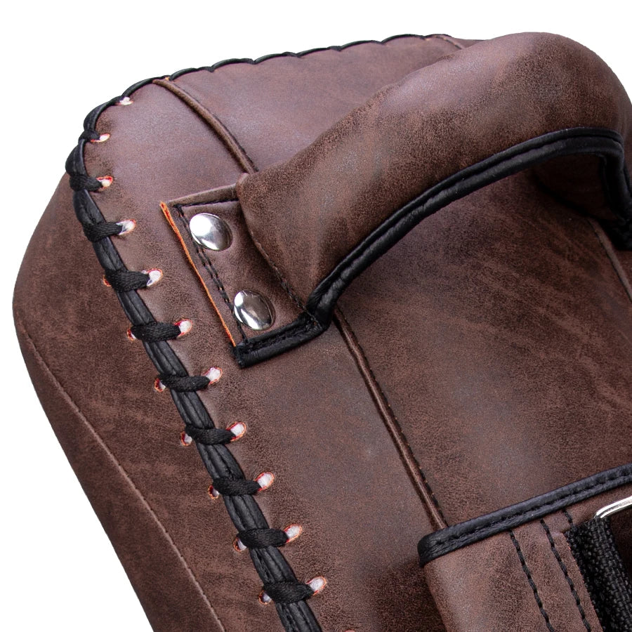 Vintage Brown Muay Thai Kick Pads | Thai Pads for MMA, Kickboxing & Striking - FitZone360