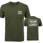 Green t-shirt with 'Your Design Here' text on front and back