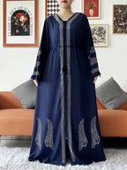 Elegant Chiffon Open Abaya with Zipper | Modest Muslim Women's Dress - FitZone360