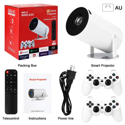 🔥 NEW Android 11 P90 MAX Gaming Projector | 19,000+ Retro Games | TF Card Support | Wireless Gamepad | Dual WiFi | Portable Home Theater System - FitZone360
