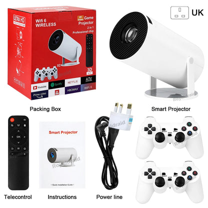 🔥 NEW Android 11 P90 MAX Gaming Projector | 19,000+ Retro Games | TF Card Support | Wireless Gamepad | Dual WiFi | Portable Home Theater System - FitZone360