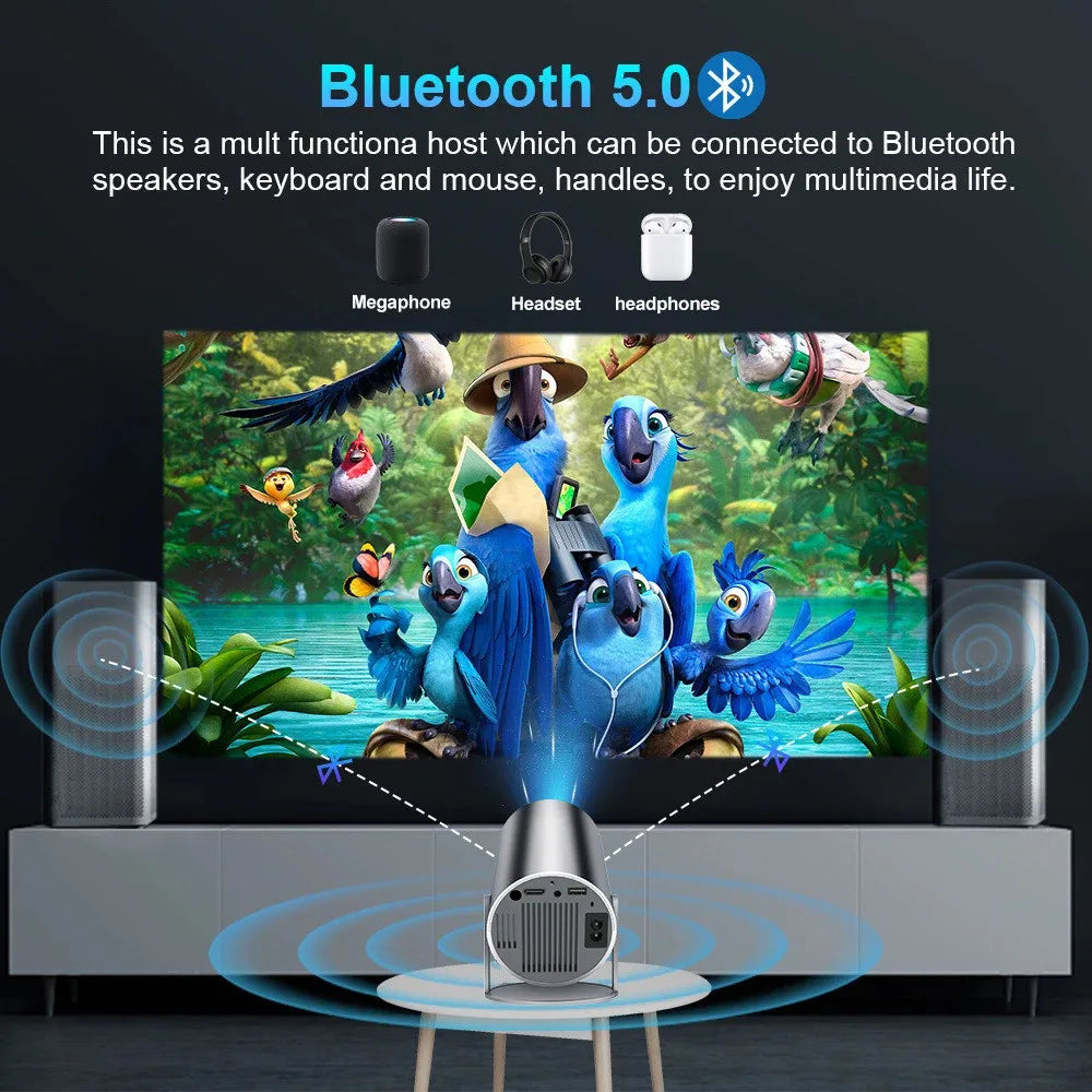DITONG HY300 Plus 4K Mini Projector | HD 1280x720P Android LED Portable Home Cinema for Phone & Movie Streaming - FitZone360