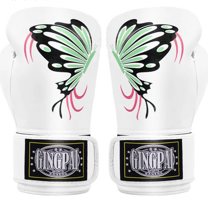 Pink & White Butterfly Boxing Gloves | Premium Muay Thai, Kickboxing & Boxing Gloves - FitZone360