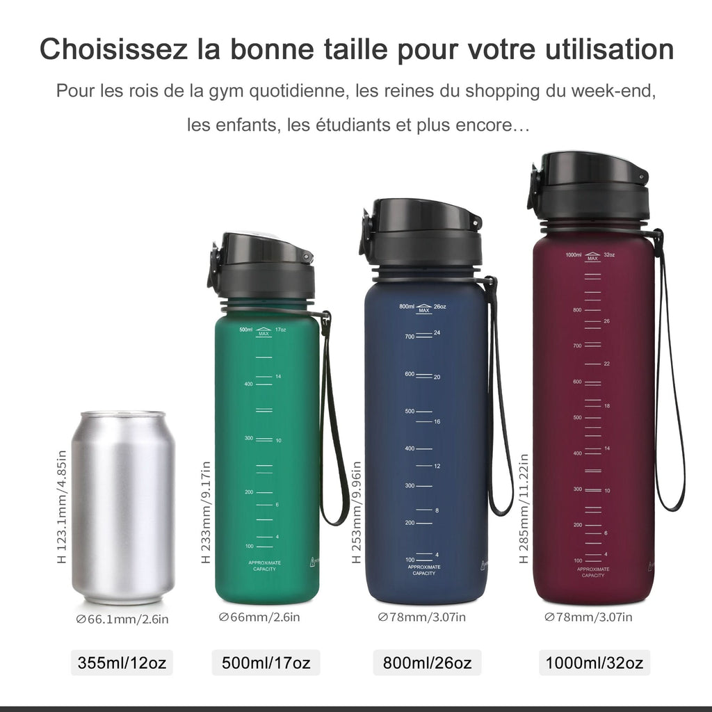 Portable Sports Water Bottle | Leakproof, BPA-Free Plastic Drinkware for Travel & Fitness - FitZone360